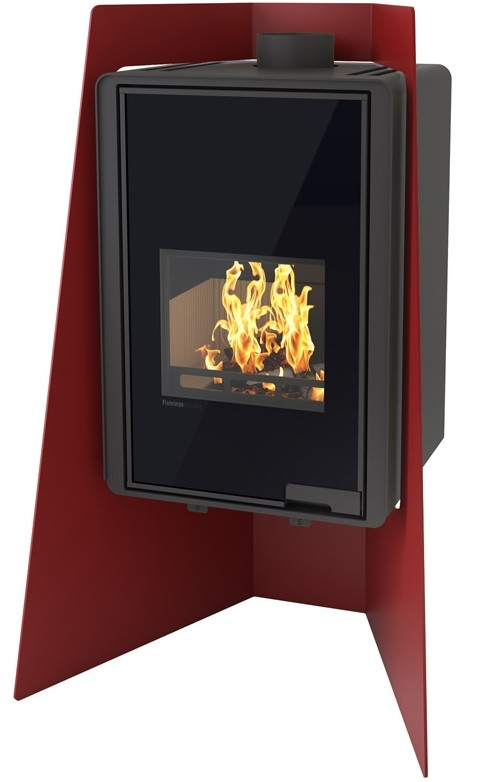HS FLAMINGO DELUXE ISLAND krbová kamna 3-11kW, červená